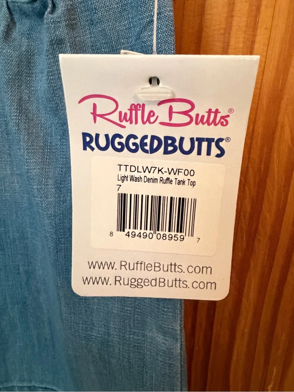 Ruffle Butts Denim Ruffle-Sleeve Tank Top - Blue